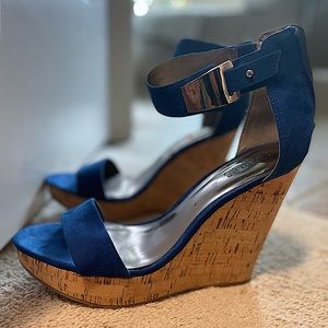 Carlos by Carlos Santana blue wedge sandals